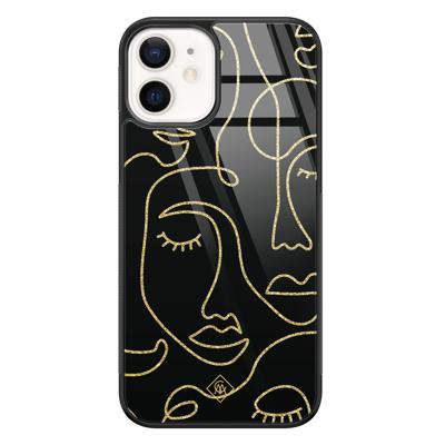 iPhone 12 glazen hardcase - Abstract faces
