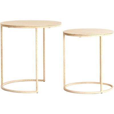 Bijzettafel Sadar Set van 2 Zand 50X40+52X46 CM