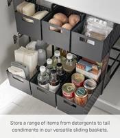 Yamazaki Keukenrek met Manden - 2 niveaus - Tower - Zwart - thumbnail