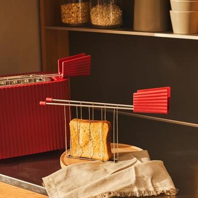 Alessi Tostiklemmen voor Broodrooster Plissé - Rood - Michele de Lucchi - MDL08RA R