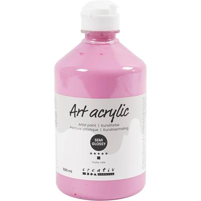 Creativ Company Acryl verf, semi-glanzend, dekkend, dusty rose, 500 ml/ 1 fles