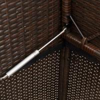 Tuinbank met kussens poly rattan bruin - thumbnail