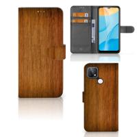 OPPO A15 | Book Style Case | Donker Hout - thumbnail