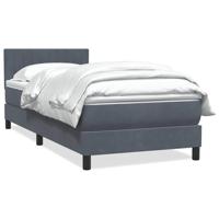 Boxspring met matras fluweel donkergrijs 90x220 cm - thumbnail
