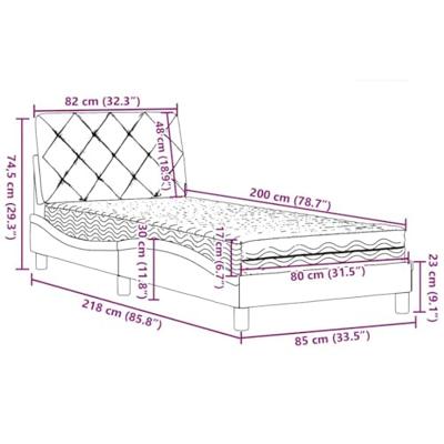 Bed met matras stof zwart 80x200 cm