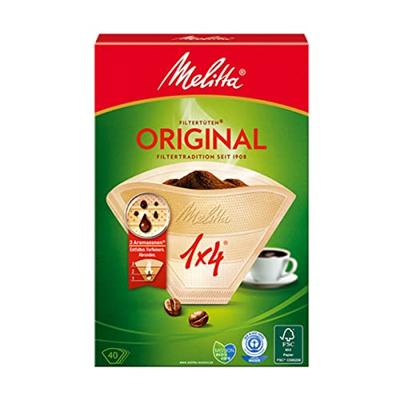 Melitta filters 1x4 40 stuks bruin Melitta filters 1x4 40 stuks bruin