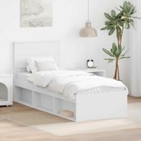 Bedframe met hoofdeinde Wit 75 x 190 cm Massief grenenhout - thumbnail