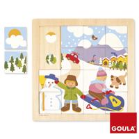 Goula puzzel winter hout 16 stukjes - thumbnail