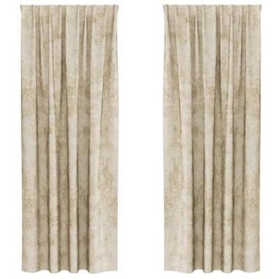 VidaXL Velvet gordijnen met gordijnen 2 pcs crème 245 x 140 cm fluweel