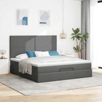 Ottoman bed met matras 180x200cm stof donkergrijs - thumbnail
