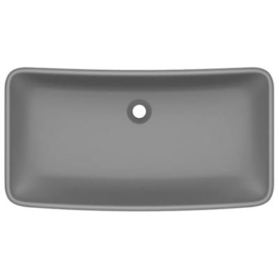 Wastafel rechthoekig 71x38 cm keramiek mat donkergrijs Wastafel rechthoekig 71x38 cm keramiek mat donkergrijs
