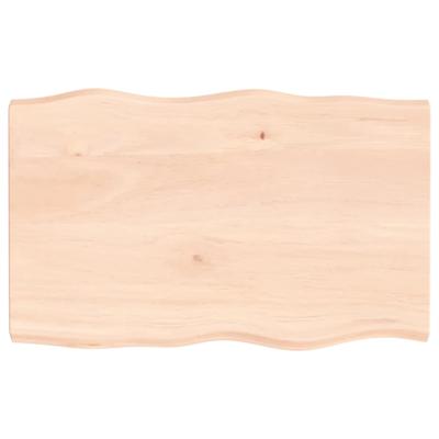 Tafelblad natuurlijke rand 80x50x(2-4) cm massief eikenhout