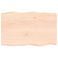 Tafelblad natuurlijke rand 80x50x(2-4) cm massief eikenhout - thumbnail