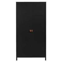 Kledingkast Madeira 2-deurs - zwart - 199x102x58 cm - thumbnail
