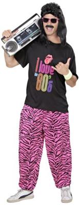 Baggy Broek 80's zebra roze