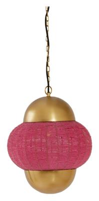 Light & Living Hanglamp 'Cetara' Kralen, 33cm, kleur Roze/Brons Light & Living Hanglamp 'Cetara' Kralen, 33cm, kleur Roze/Brons