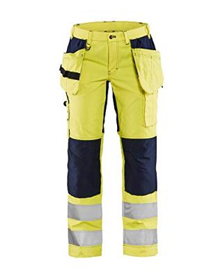 Blåkläder Dames werkbroek High-Vis met stretch 71631811 | High-Vis Geel/Marineblauw | Maat 50 - 7330509615270