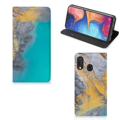Samsung Galaxy A20e | Standcase | Marble Blue Gold