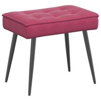 Relaxstoel met voetenbank fluweel wijnrood - thumbnail