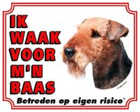 Airedale Terrier Waakbord - Ik waak voor mijn baas - thumbnail