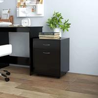 VidaXL Rolkast 45x38x54 cm bewerkt hout zwart - thumbnail