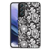Samsung Galaxy S22 Plus Bloemen Hoesje Black Flowers - thumbnail