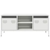 Tv-meubel 101,5x39x43,5 cm koudgewalst staal wit - thumbnail