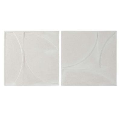 Wanddecoratie Home ESPRIT Wit Modern 80 x 4 x 80 cm (2 Stuks) Wanddecoratie Home ESPRIT Wit Modern 80 x 4 x 80 cm (2 Stuks)