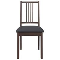 Eetkamerstoelen met kussens 2 st massief hout rubber bruin - thumbnail