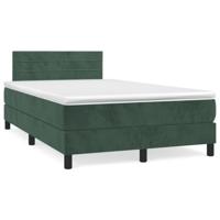 Boxspring met matras fluweel donkergroen 120x190 cm - thumbnail