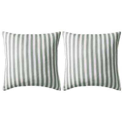 VidaXL Buitenkussens 45x45 cm gestreept grijs 2 st