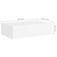 VidaXL Wandschappen 2 st met lade 40x23,5x10 cm mdf wit - thumbnail