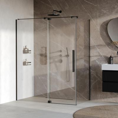 BRAUER Stellar douchecabine met draaideur helder glas 160x80x200 omkeerbaar incl. glascoating mat zwart BRAUER Stellar douchecabine met draaideur helder glas 160x80x200 omkeerbaar incl. glascoating mat zwart
