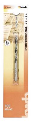 Hardhoutboor HSS 6 mm kaart - Kwb