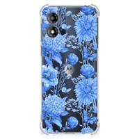 Case voor Motorola Moto E13 Flowers Blue - thumbnail