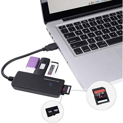 Renkforce USB 3.2 Gen 1-hub 3 poorten Met ingebouwde SD-kaartlezer Zwart