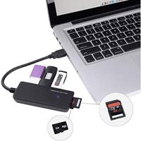 Renkforce USB 3.2 Gen 1-hub 3 poorten Met ingebouwde SD-kaartlezer Zwart - thumbnail