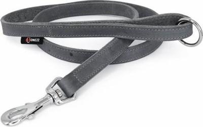 Hondenriem vetleer - Grijs - Met handvat