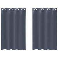 VidaXL Zwart-out gordijnen met ringen 2 pcs antraciet 175 x 140 cm - thumbnail