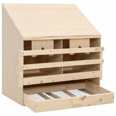 VidaXL Kippenlegkast 2 compartimenten 63x40x65 cm massief grenenhout