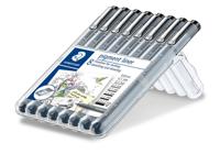 Fineliner Staedtler Pigment 308 zwart 8 stuks - thumbnail