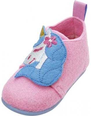 Playshoes Pantoffels Eenhoorn Meisjes Vilt/textiel Roze/blauw Mt 22