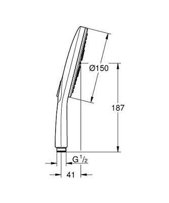 GROHE Rainshower SmartActive handdouche 15cm 3 standen Moon White Wit 26554ls0 - thumbnail