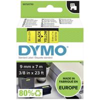 Labeltape Dymo LabelManager D1 polyester 9mm zwart op geel - thumbnail