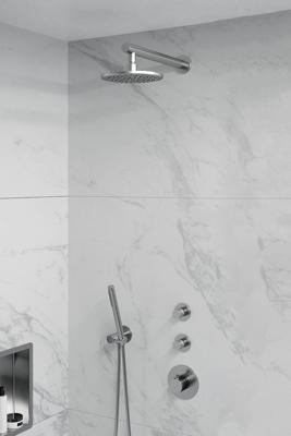Brauer Brushed Edition Thermostatische Regendoucheset Inbouw - Hoofddouche 20 cm - Rechte Wandarm - Handdouche Staaf - Doucheslang - Wandaansluitbocht - Rvs