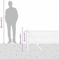 VidaXL Afrasteringspaal zilver 25 x 0,5 m (50 mm gaas) staal - thumbnail
