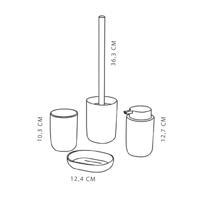Set van 4 badkameraccessoires - TODAY - UTILITY - Beker, zeepdispenser, toiletborstel - Blauw - thumbnail