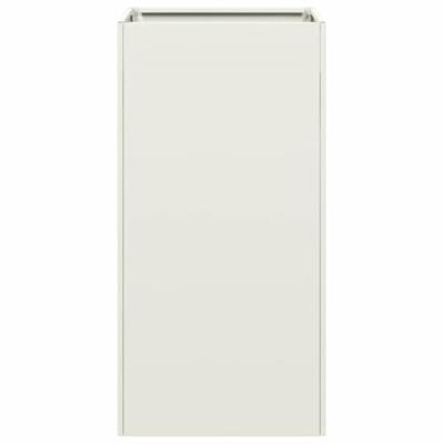 VidaXL Plantenbak 40x40x80 cm koudgewalst staal wit
