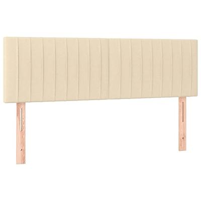 Boxspring met matras en LED stof crèmekleurig 140x200 cm