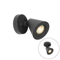 QAZQA Moderne buiten wandlamp zwart IP44 verstelbaar - Ciara - thumbnail